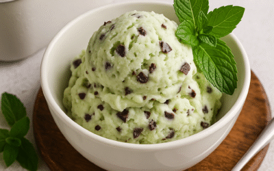 Helado de Menta Casero con Chips de Chocolate (sin colorantes artificiales)
