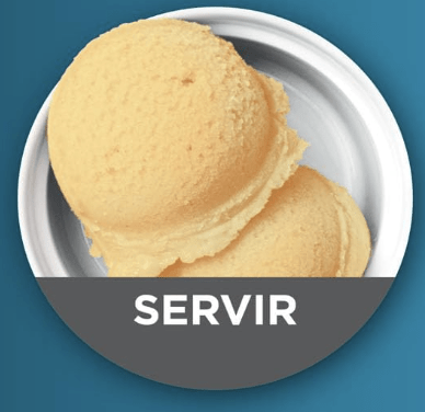 Proceso de helaboración helado con Ninja Creami. 4 servir mezcla