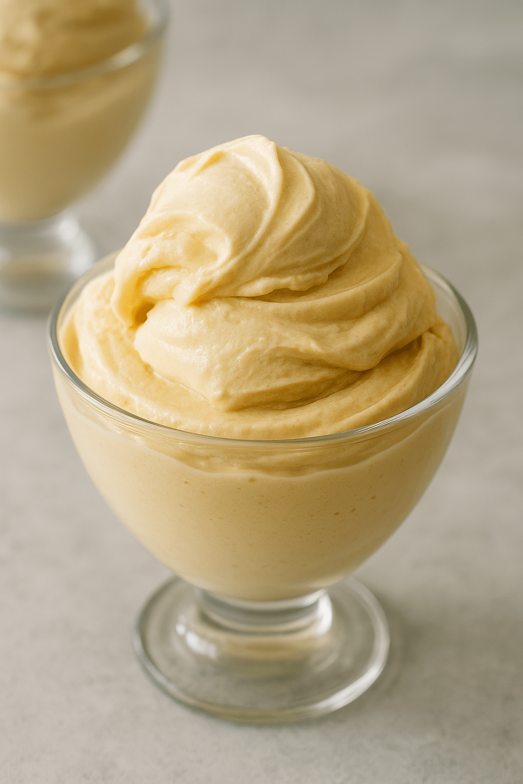 helado-ultracremoso-casero Helado ultracremoso casero servido en copa de cristal con textura brillante y suave.